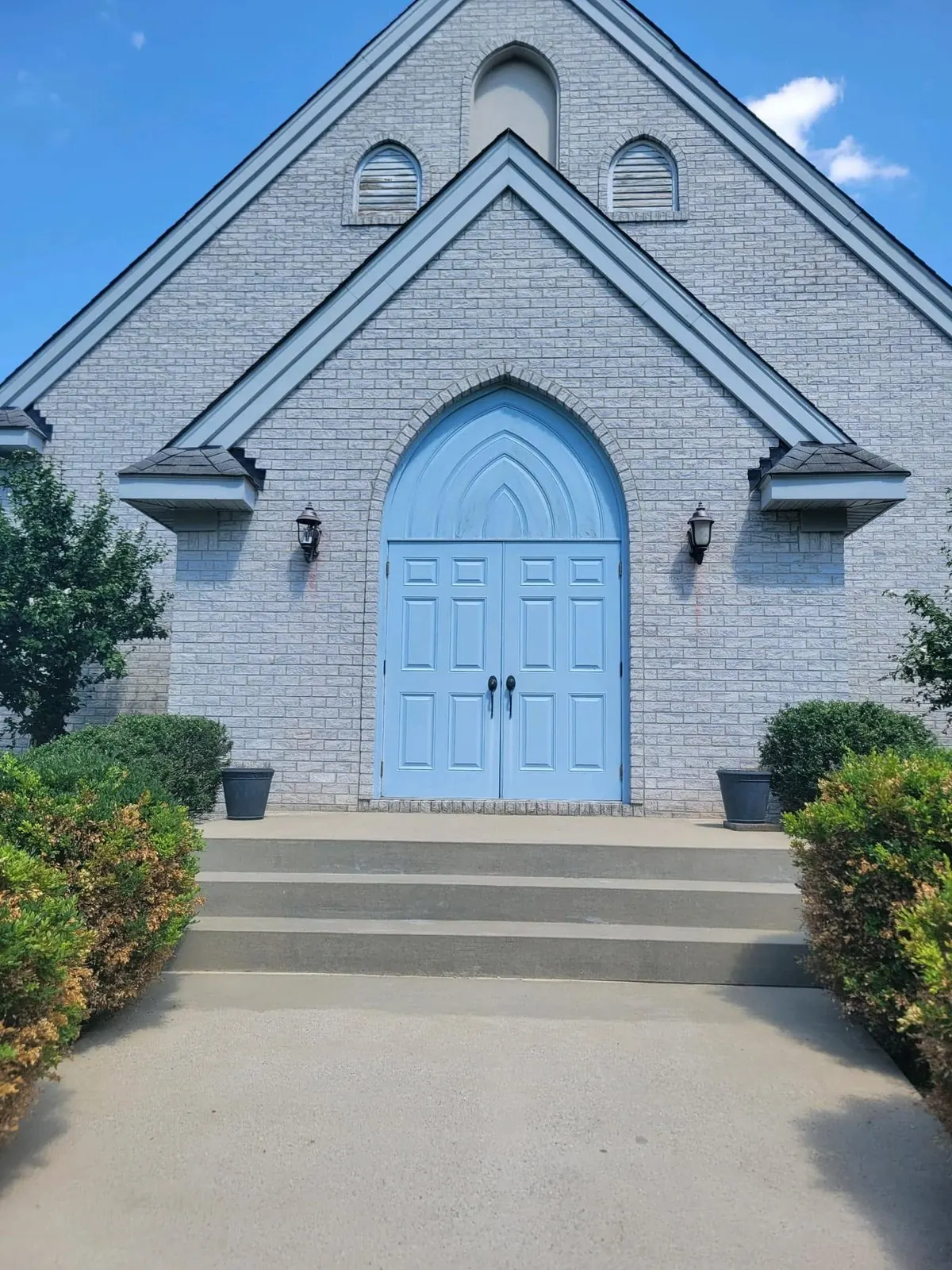 The same church entrance after cleaning